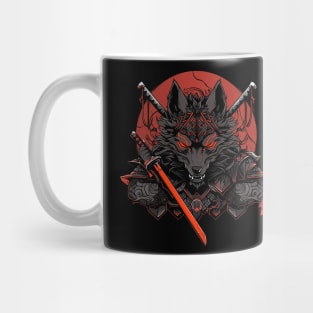 samurai wolf Mug